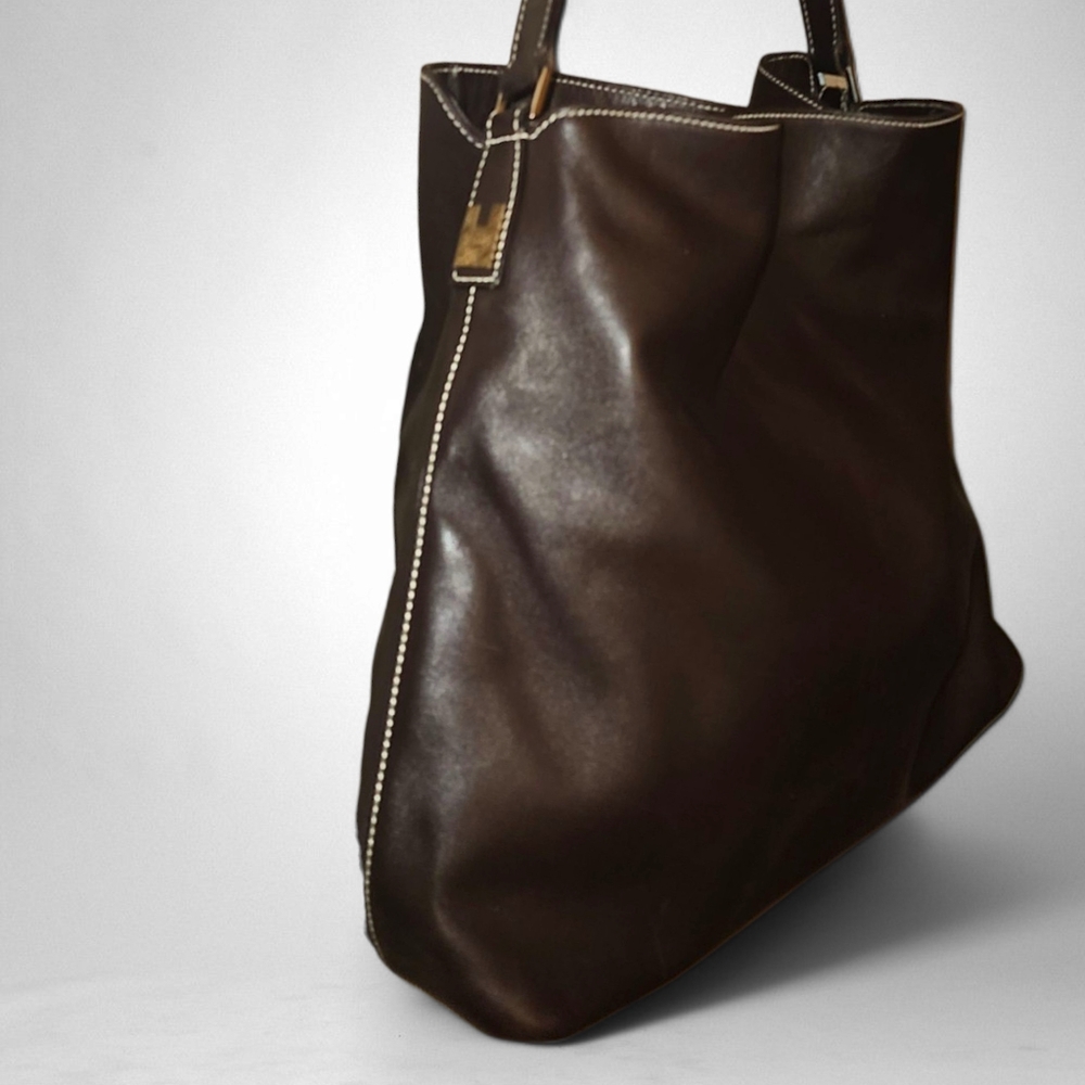 Lambertson Truex Classic Leather Hobo Bag in Dark Brown - Picture 4 of 12